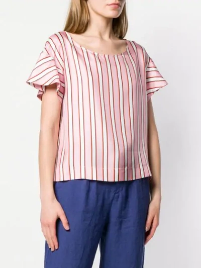 Shop Altea Striped Blouse - Pink