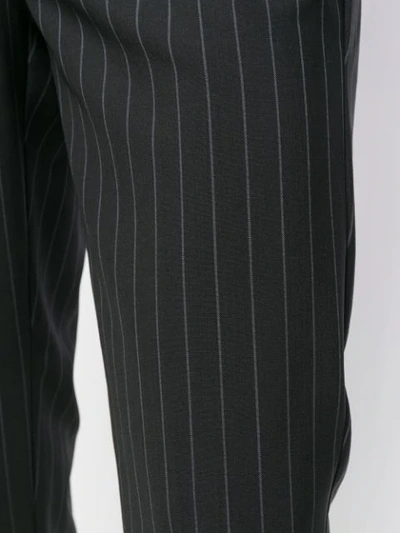 Shop Pinko Striped Print Trousers In Black