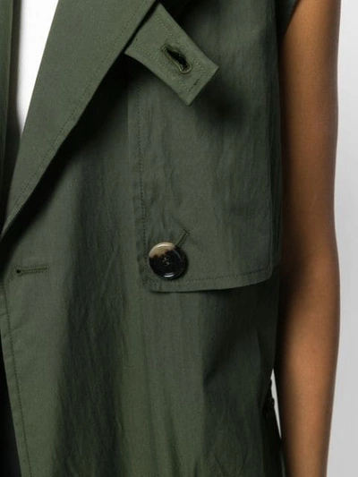 Shop Bottega Veneta Sleeveless Belted Trenchcoat In Green