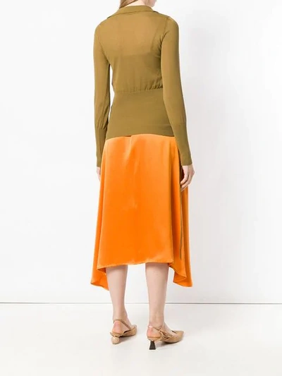 Shop Jacquemus Plunge Neck Knitted Top In Green
