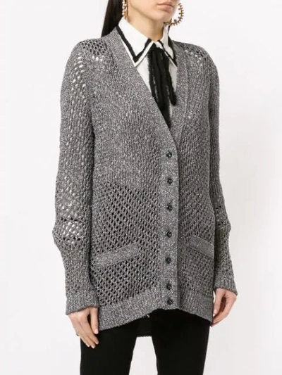 Shop Marc Jacobs Loose Knit Cardigan In Gunmetal