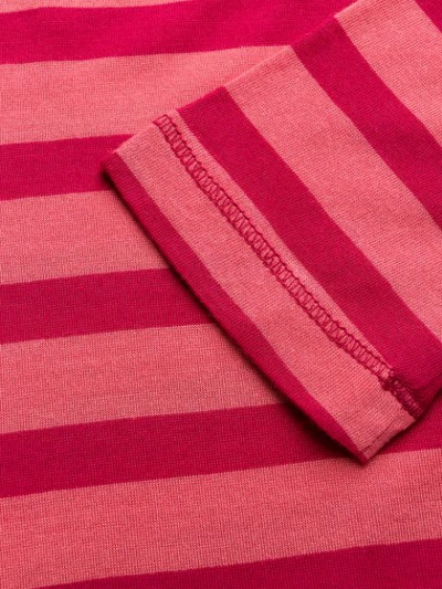 Shop Semicouture Stripe Roll-neck Top In Pink