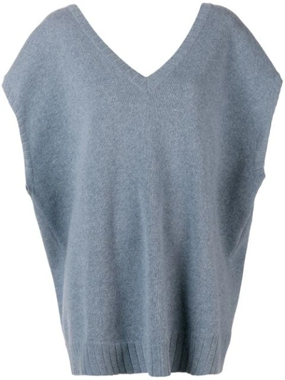 Shop Stella Mccartney Cap Sleeve Sweater In Blue