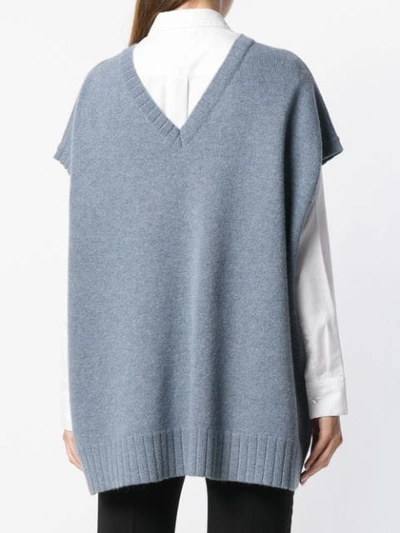Shop Stella Mccartney Cap Sleeve Sweater In Blue