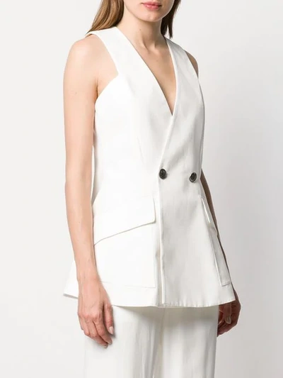 Shop Givenchy Sleeveless Blazer Jacket In White