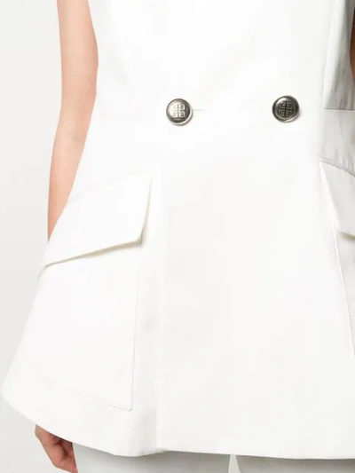 Shop Givenchy Sleeveless Blazer Jacket In White