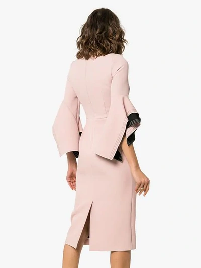 Shop Roksanda Ronda Origami Sleeve Dress In Pink