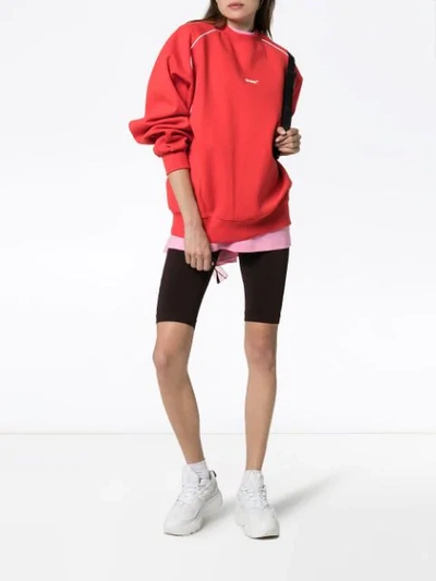 ADER ERROR OVERSIZED CONTRAST PIPING SWEATSHIRT - 红色