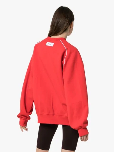 ADER ERROR OVERSIZED CONTRAST PIPING SWEATSHIRT - 红色