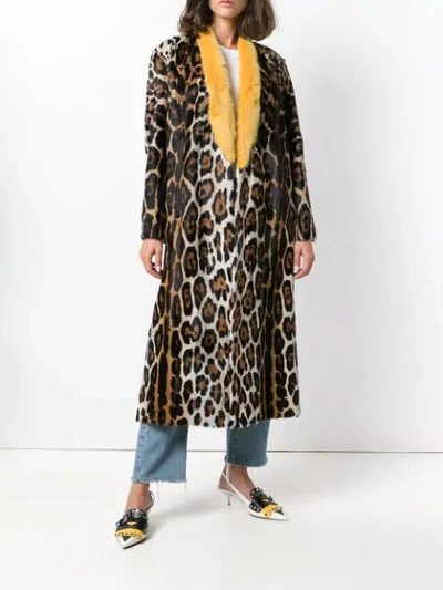 Shop Liska Leopard Patterned Coat In Brown