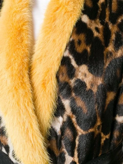Shop Liska Leopard Patterned Coat In Brown