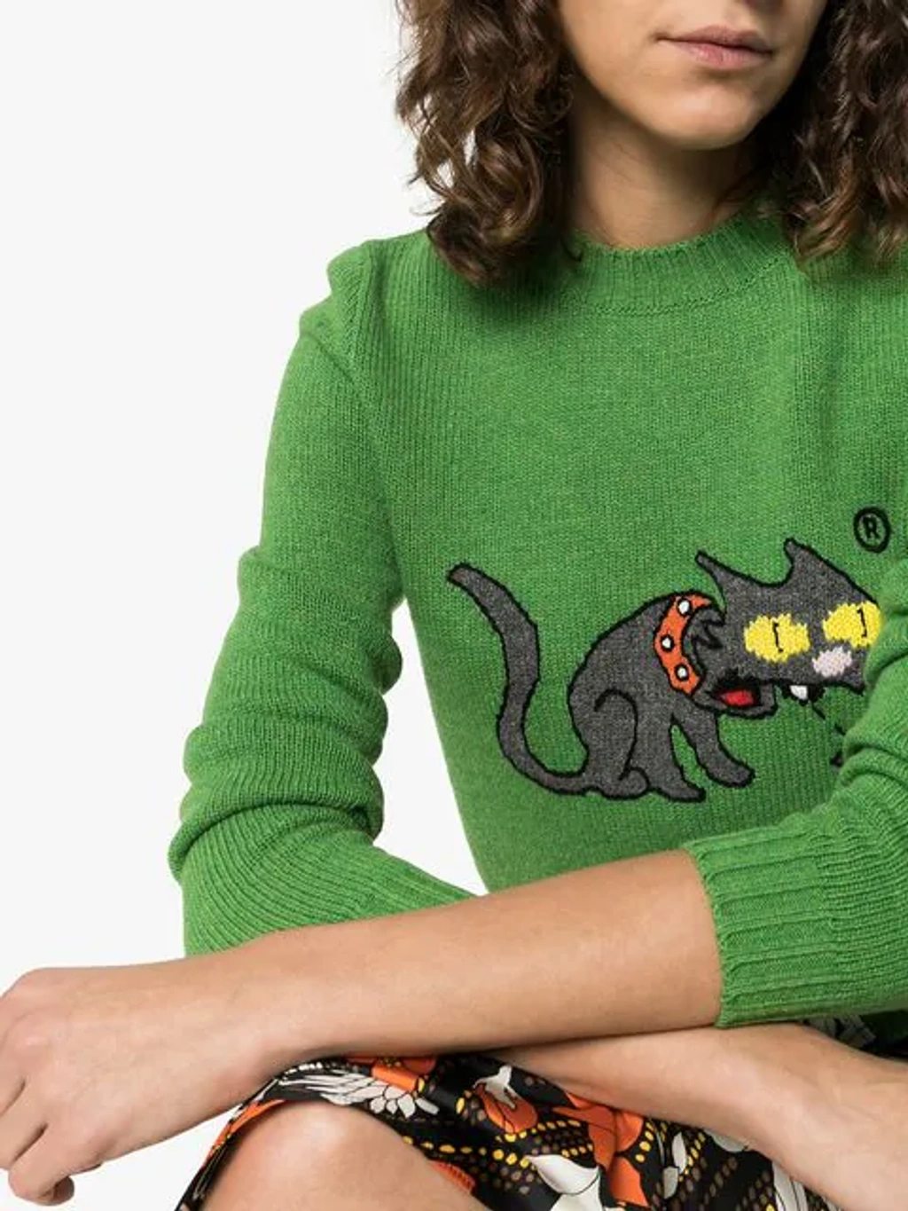 Miu Miu Simpsons Snowball Wool Sweater In Green ModeSens