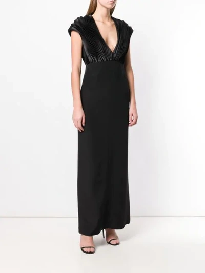 Shop Lanvin Plissé Gown In 10 Black