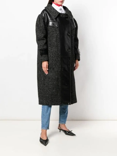 Shop Miu Miu Double Breasted Coat - Black