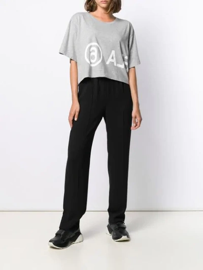 Shop Mm6 Maison Margiela Cropped T-shirt In Grey