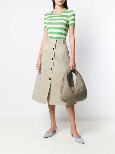 Shop Bottega Veneta A-line Midi Skirt In Neutrals