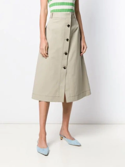 Shop Bottega Veneta A-line Midi Skirt In Neutrals