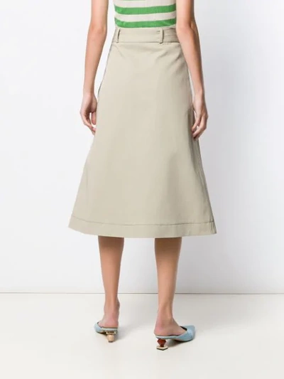 Shop Bottega Veneta A-line Midi Skirt In Neutrals