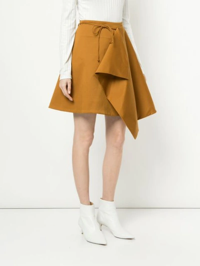 Shop Tiko Paksa Tie Waist Mini Wrap Skirt - Brown