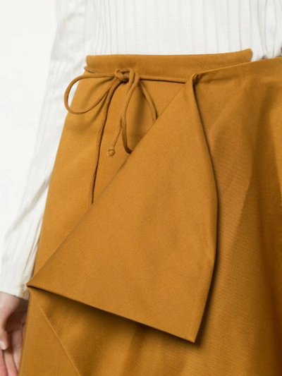 Shop Tiko Paksa Tie Waist Mini Wrap Skirt - Brown