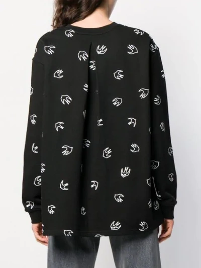 Shop Mcq By Alexander Mcqueen Bird Print Sweater In Black