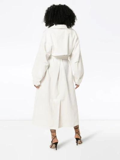 JACQUEMUS MID-LENGTH BELTED TRENCH COAT - 白色