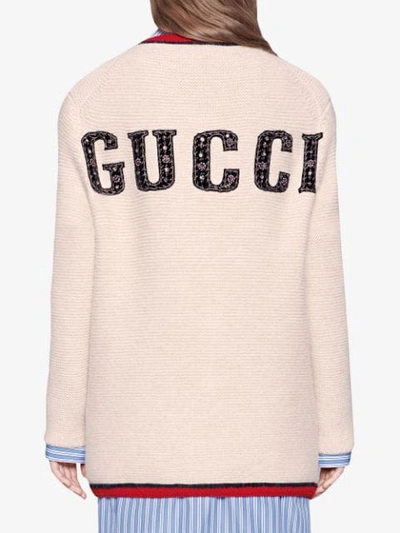 Shop Gucci Cardigan With New York Yankees ™ Patch In 9101 Ivory