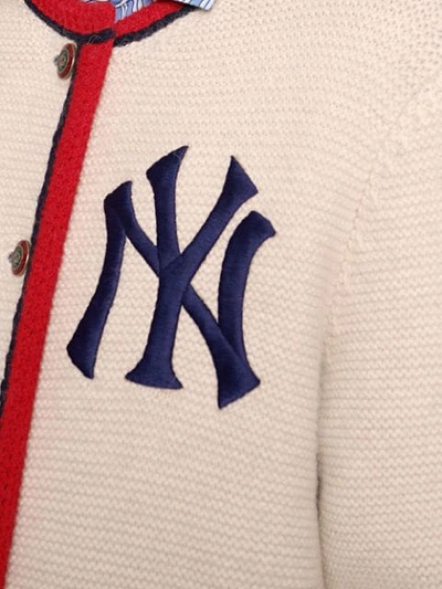 Shop Gucci Cardigan With New York Yankees ™ Patch In 9101 Ivory