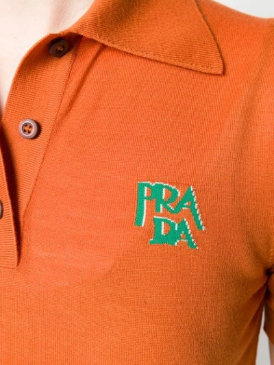 Shop Prada Fitted Polo Shirt In F0033 Ruggine