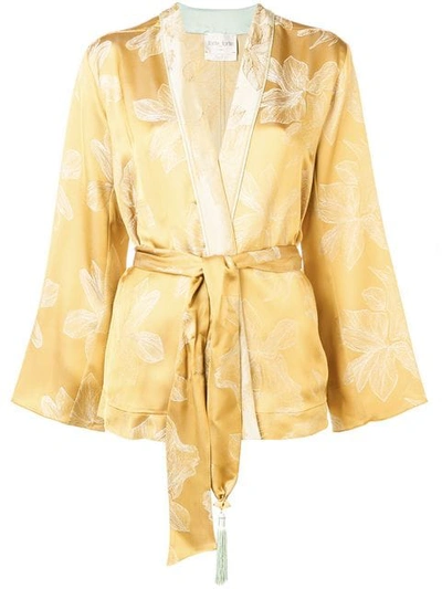 Shop Forte Forte Belted Jacket In Yellow