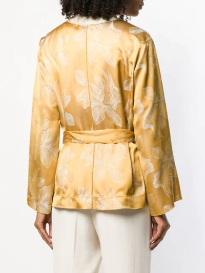 Shop Forte Forte Belted Jacket In Yellow