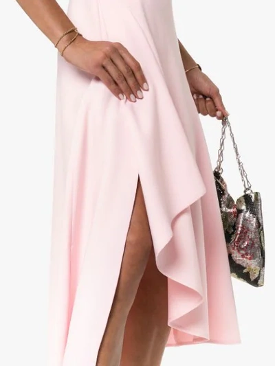 Shop Roland Mouret Ardmore Asymmetric Midi Dress In Pink