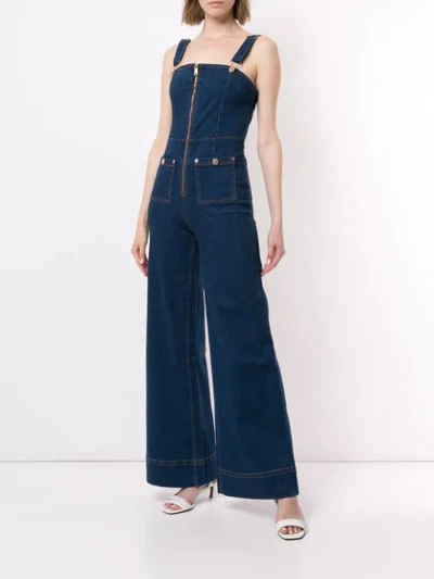 Shop Alice Mccall Quincy Pinafore Overalls In Blue