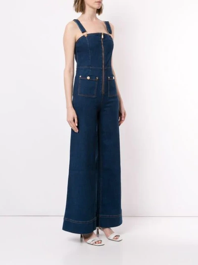 Shop Alice Mccall Quincy Pinafore Overalls In Blue