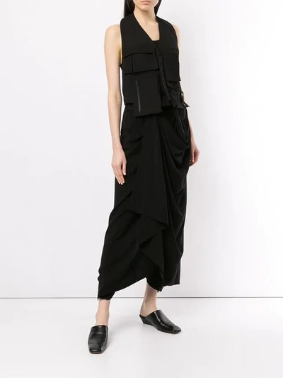 Shop Yohji Yamamoto Asymmetrische Wickelhose - Schwarz In Black