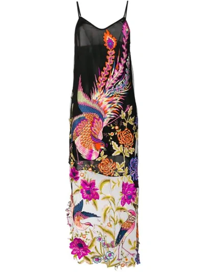 Shop Yes Master Long Embroidered Night-dress - Black