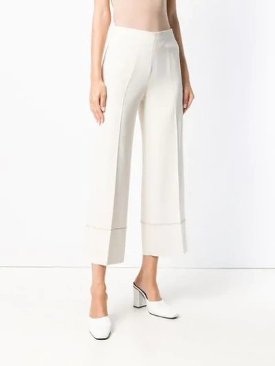 Shop Antonelli Thelma Cropped Trousers In White