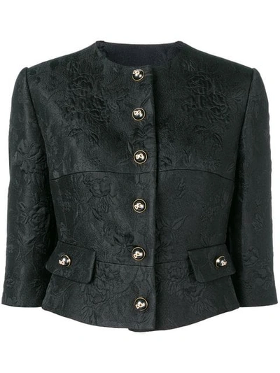 Shop Dolce & Gabbana Cropped Button Jacket In Black