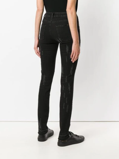 Shop Philipp Plein Ribbed Skinny Jeans In Black