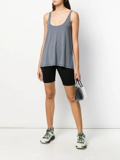 Shop Styland Deep Scoop Neck Tank Top - Grau In Grey