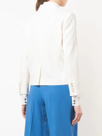 Shop Marc Jacobs Satin Trim Blazer In White