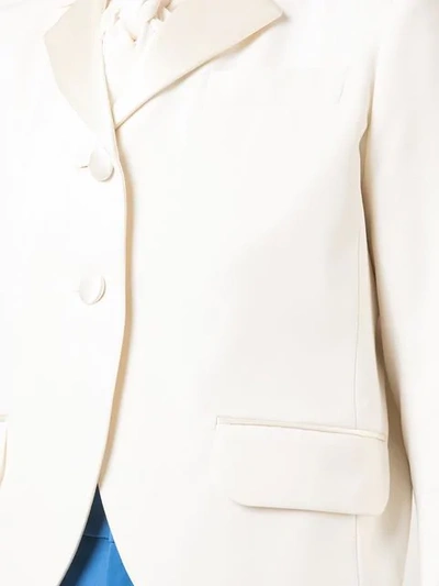 Shop Marc Jacobs Satin Trim Blazer In White