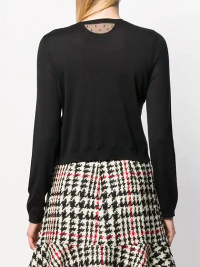 Shop Red Valentino Buttoned Cardigan In Black
