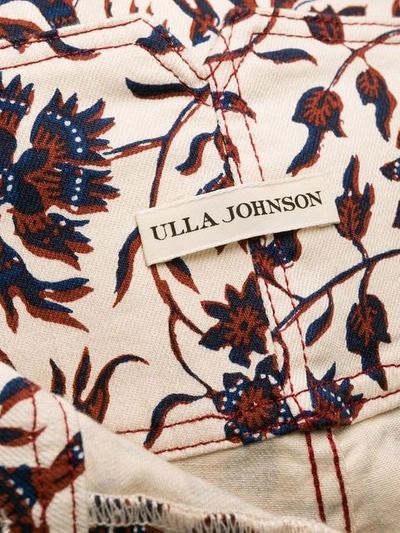Shop Ulla Johnson Floral Fitted Shorts In Neutrals