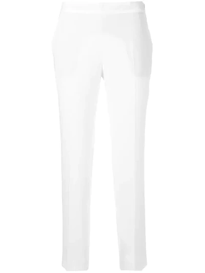 Shop Alberto Biani Slim-fit Tapered Trousers In White