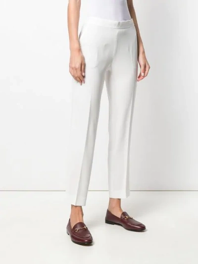 Shop Alberto Biani Slim-fit Tapered Trousers In White