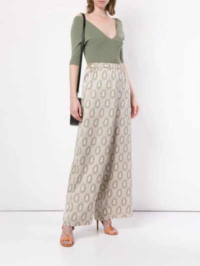 Muller Of Yoshiokubo V-neck Ribbed Top In Green