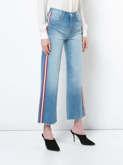 Shop L Agence L'agence Wide Leg Cropped Trousers - Blue
