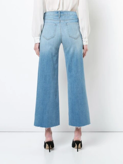 Shop L Agence L'agence Wide Leg Cropped Trousers - Blue