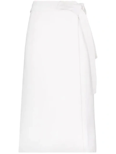 Shop A_plan_application High-waisted Cotton Wrap Skirt In White